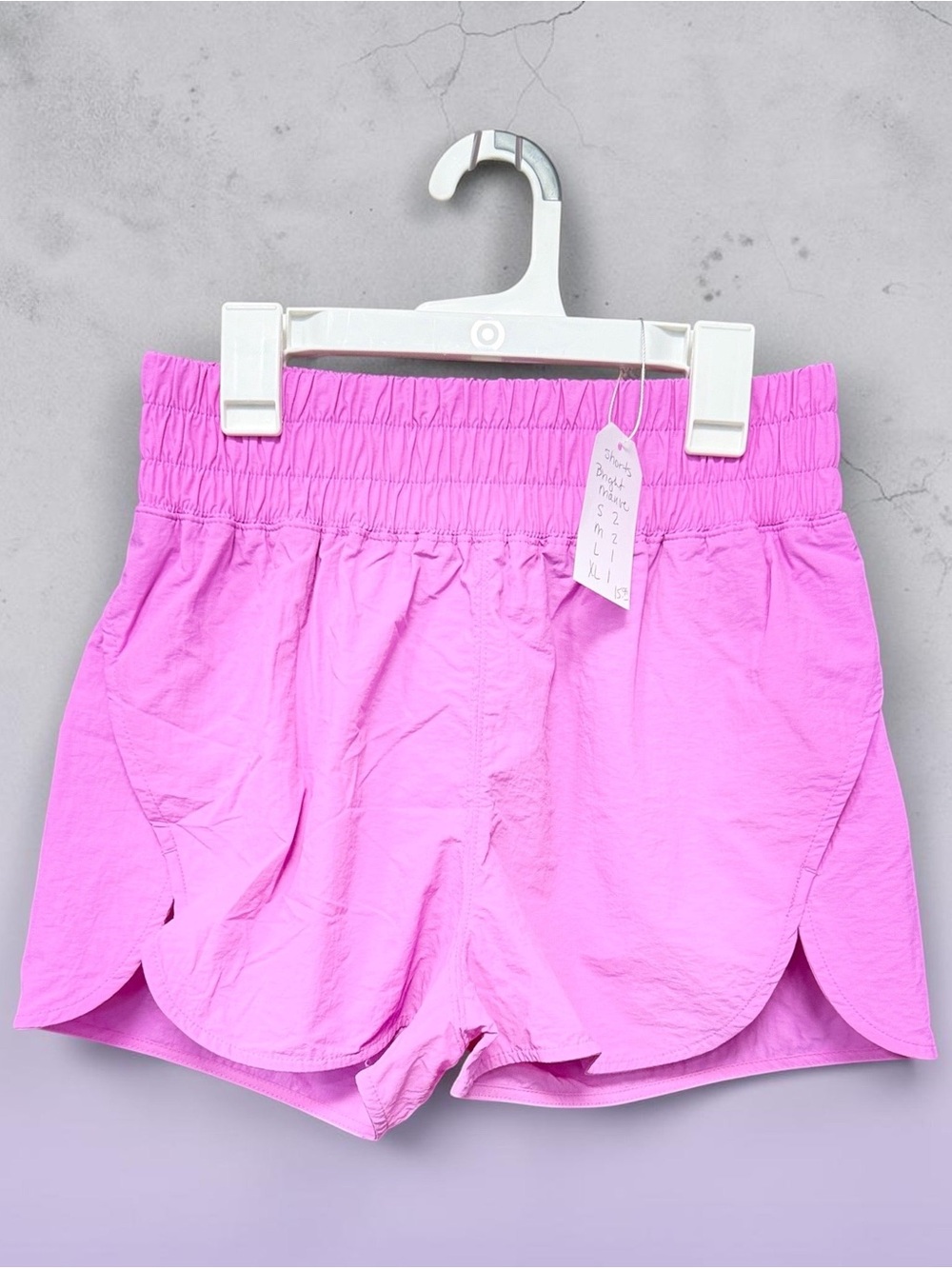 Zenana Outfitters Pink Elastic Waist Athletic Shorts